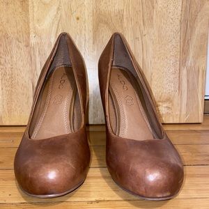 Aldo Genuine Brown Leather Chunky Heels (8)